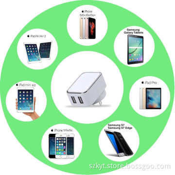 TUV CE certified mobile handset android phone dual usb charger, 20W wall usb charger for iphone 6s phone
